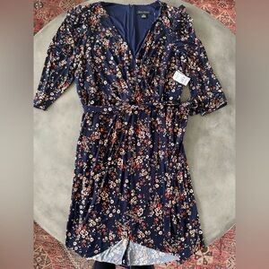 NWT Jessica Howard navy blue Floral Wrap Dress size 22.